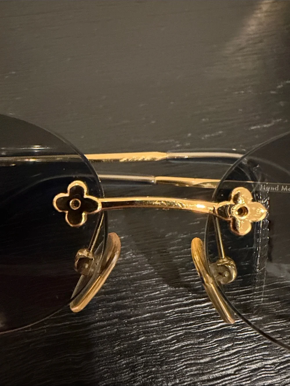 Louis Vuitton 2005 Pharrell Williams Desmayo Gold Rimless Sunglasses
